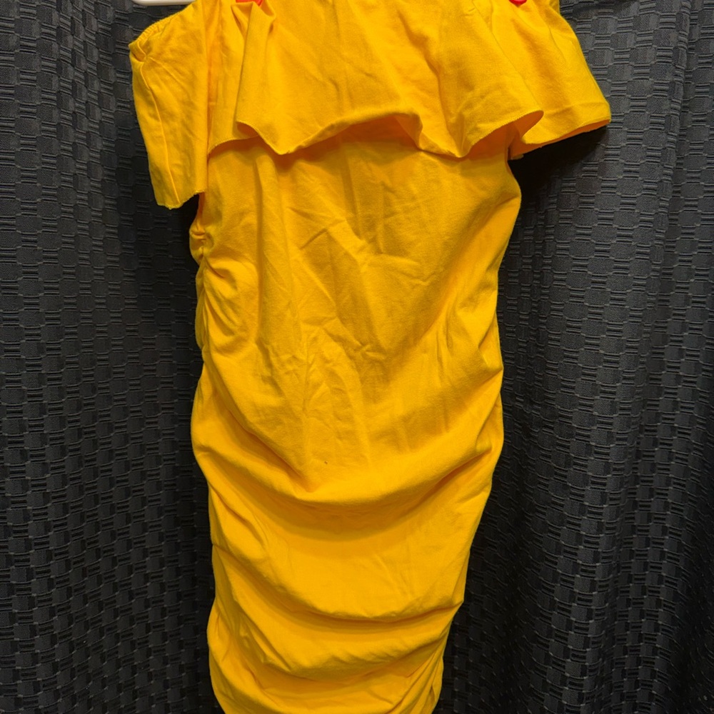 Yellow Strapless Dress